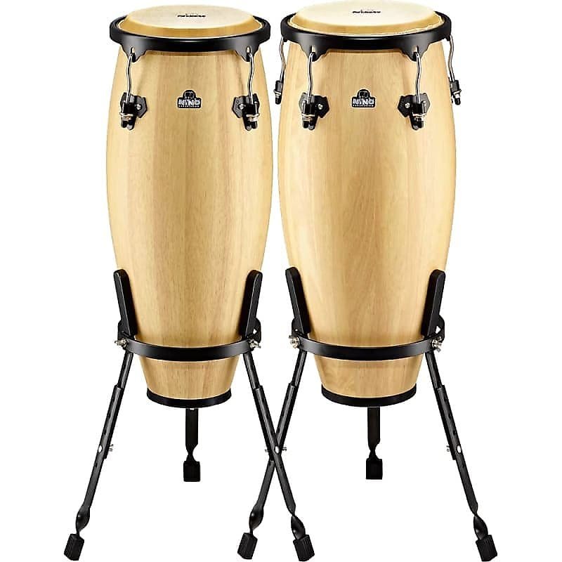 Ensemble de congas en bois de chêne de Siam de 9" et 10" de Nino Percussion NINO910NT avec finition naturelle